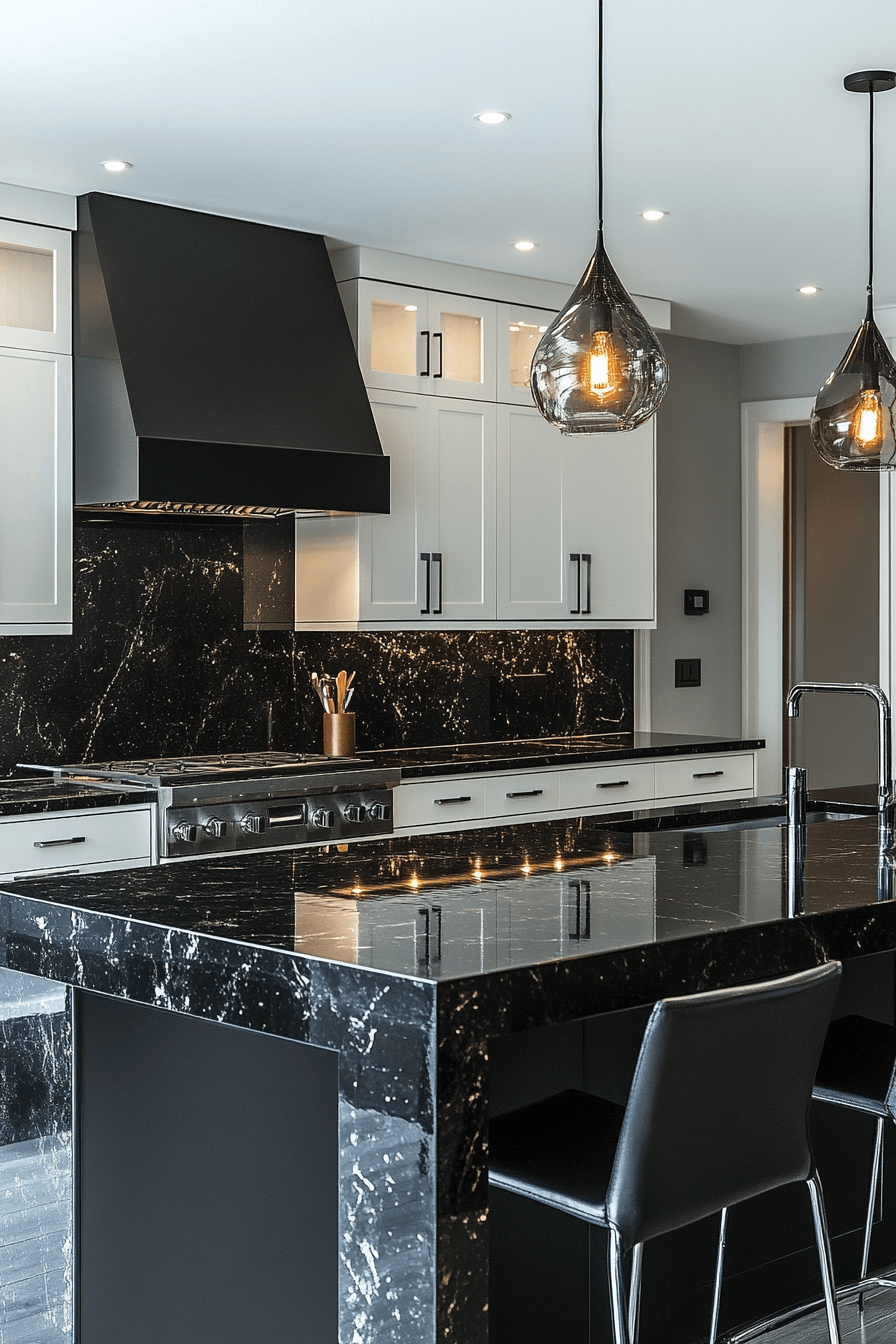 black granite countertops kitchen