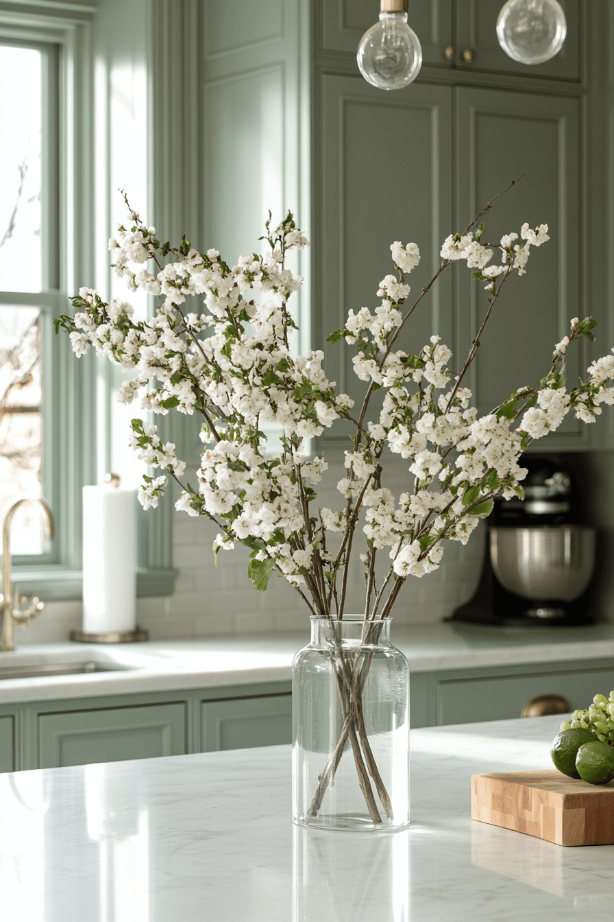 mint green kitchen cabinets