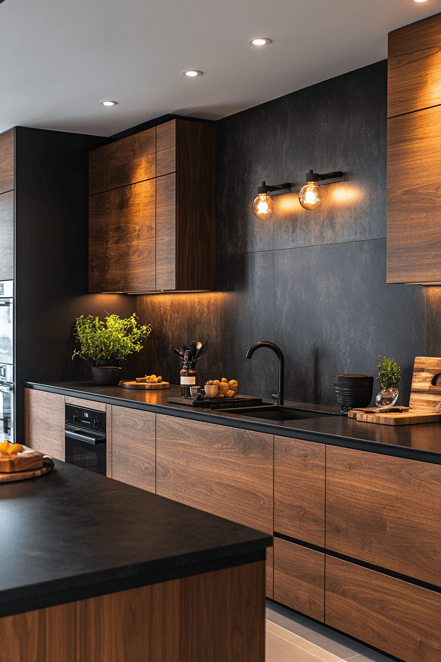 dark oak kitchen cabinets