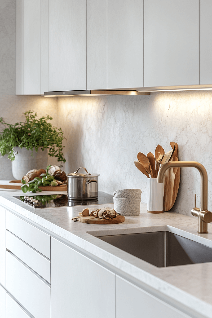 white marble countertops