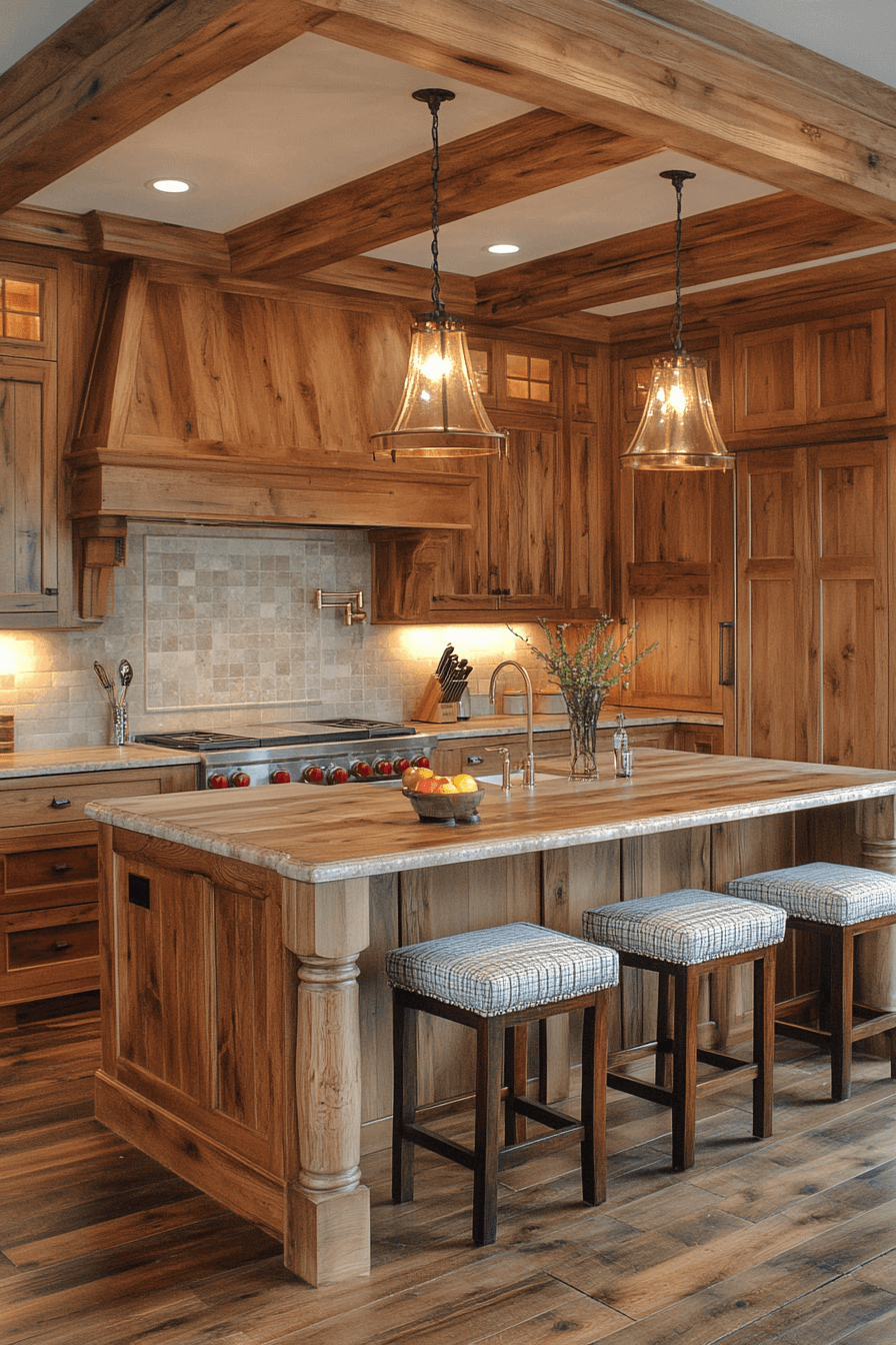 warm wood kitchen cabinets