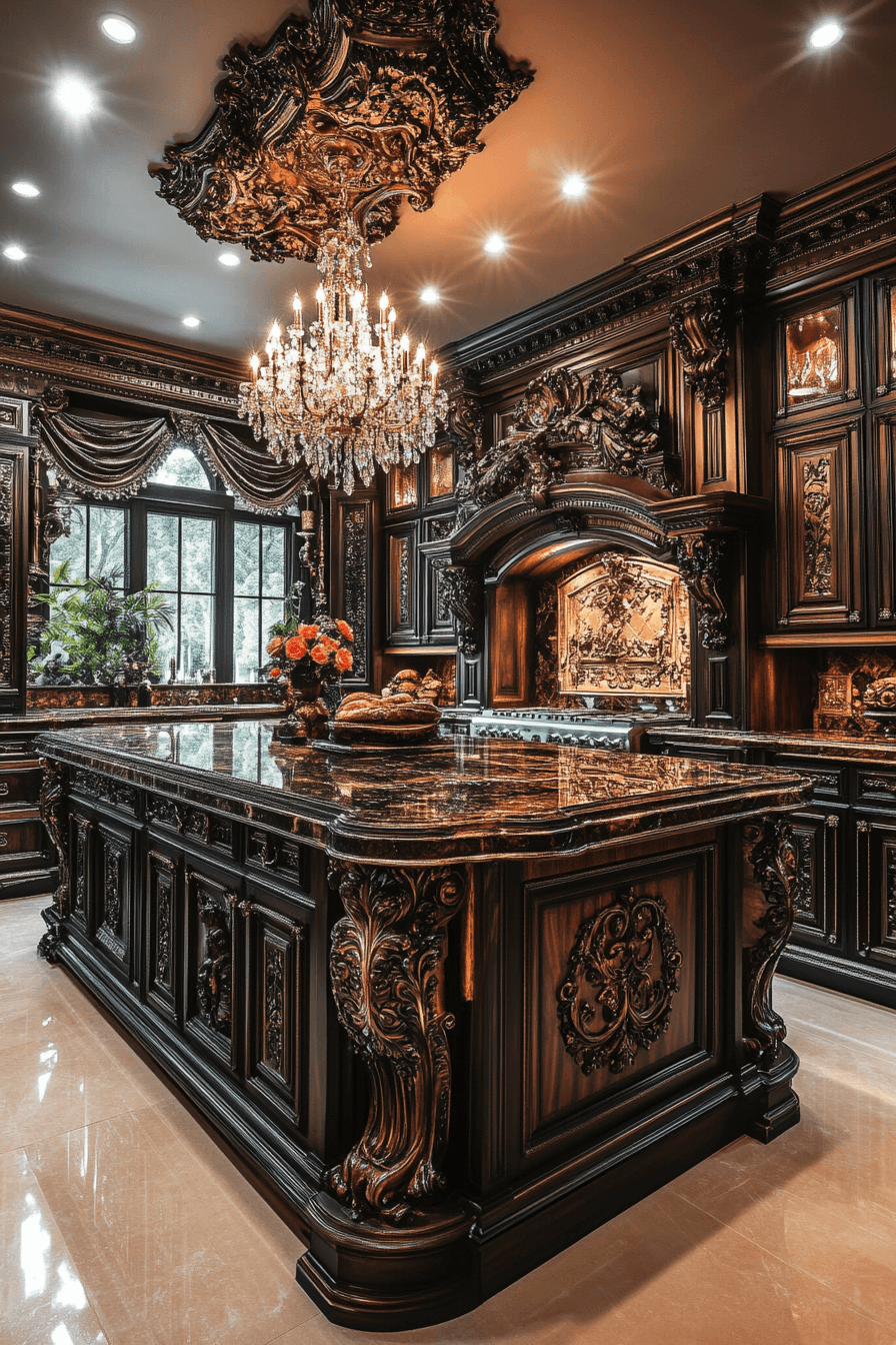 dark oak kitchen cabinets