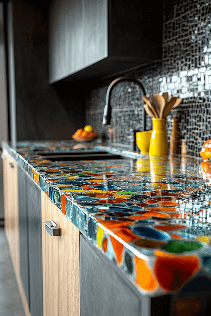 recycled glass countertops