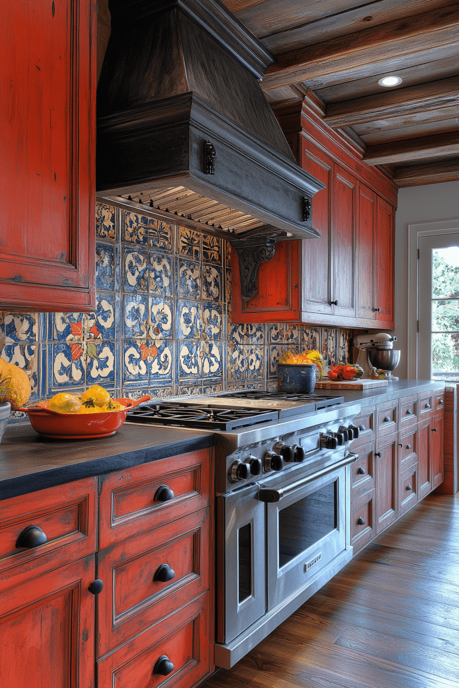 terracotta kitchen cabinets