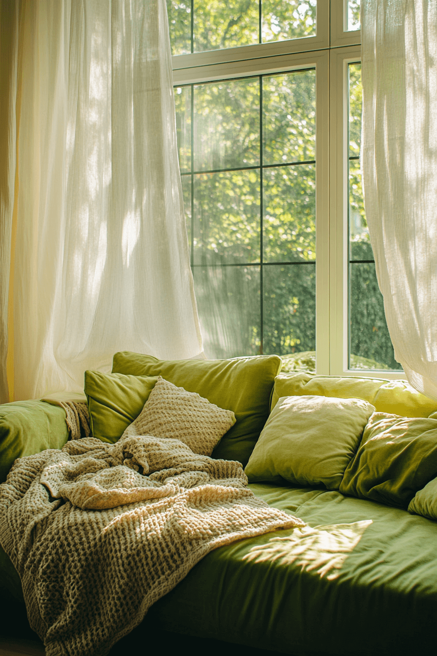 green couch living room ideas