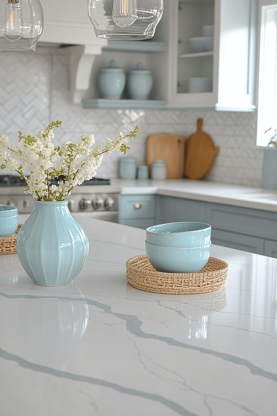 white marble countertops