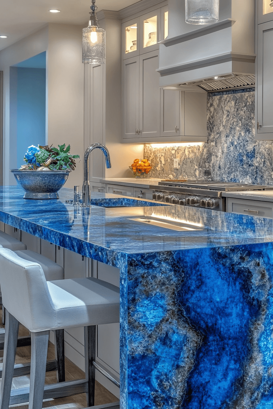 blue granite countertops