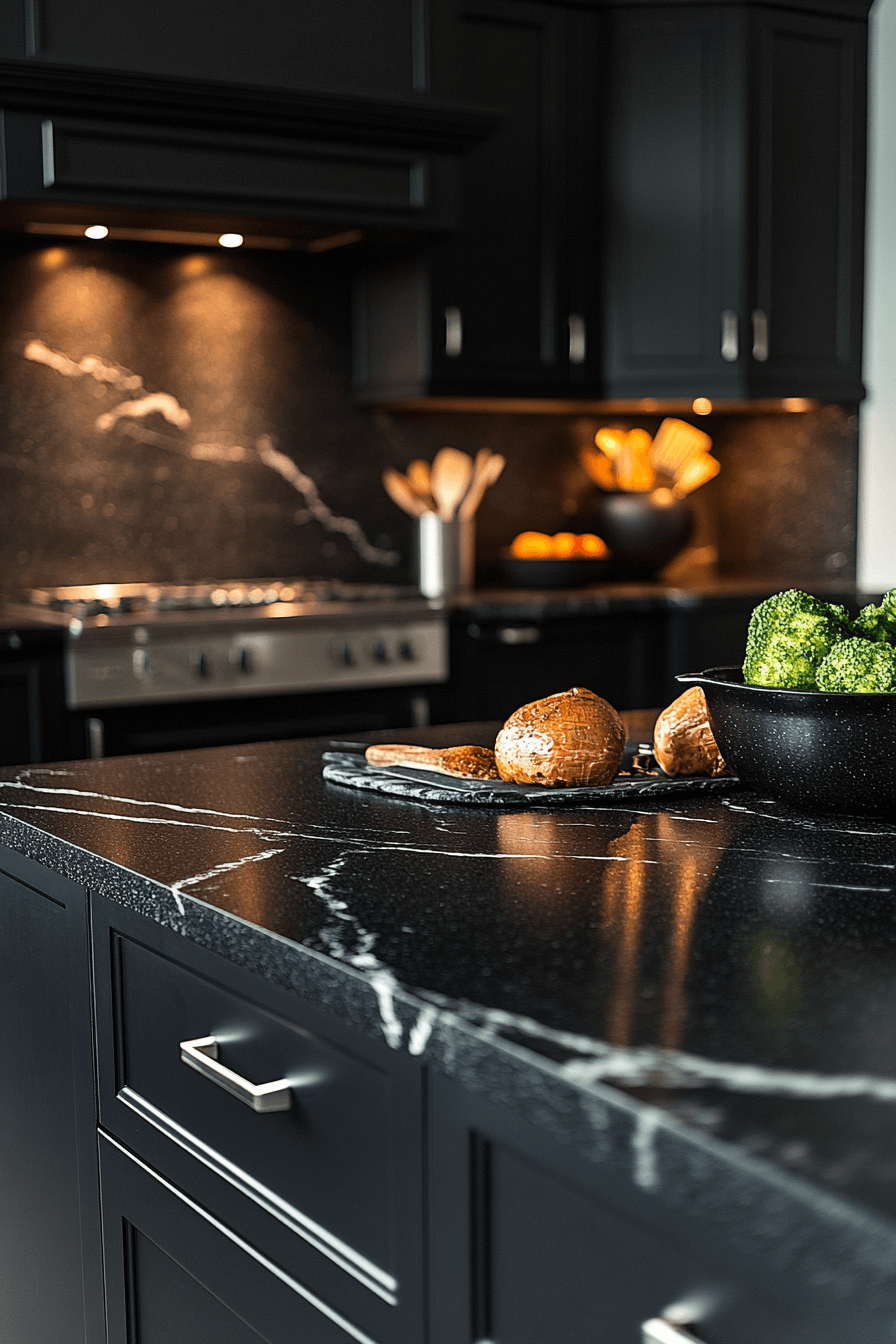black granite countertops kitchen