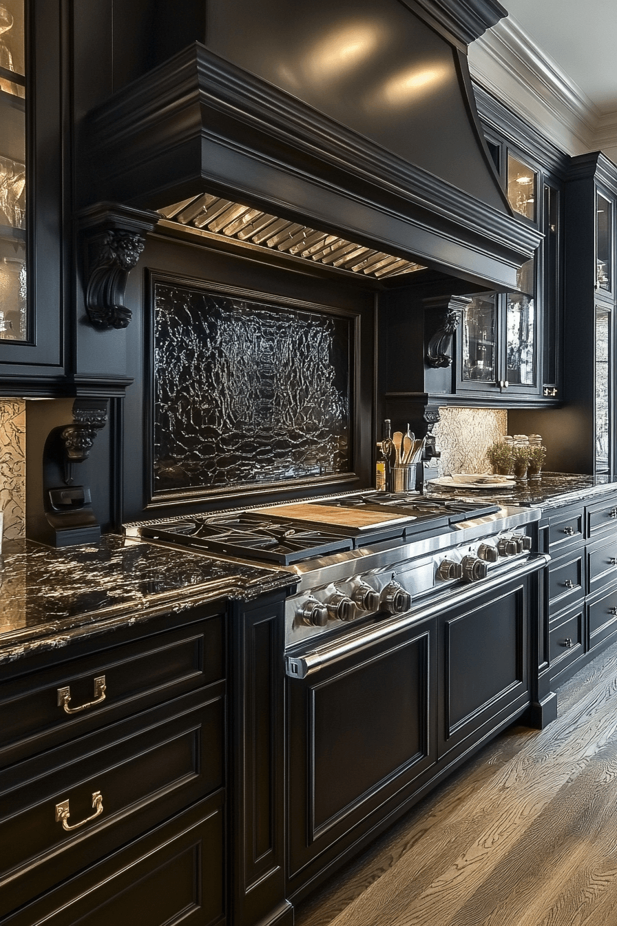 dark walnut kitchen cabinets