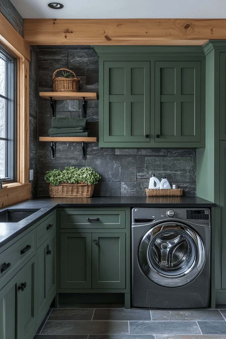green laundry room