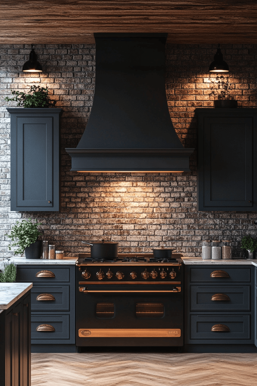 brick backsplash kitchen