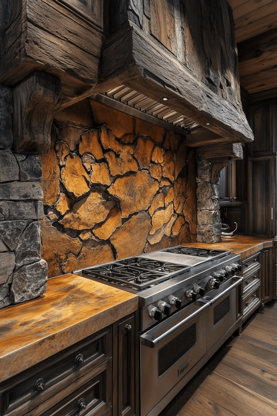 rustic kitchen backsplash
