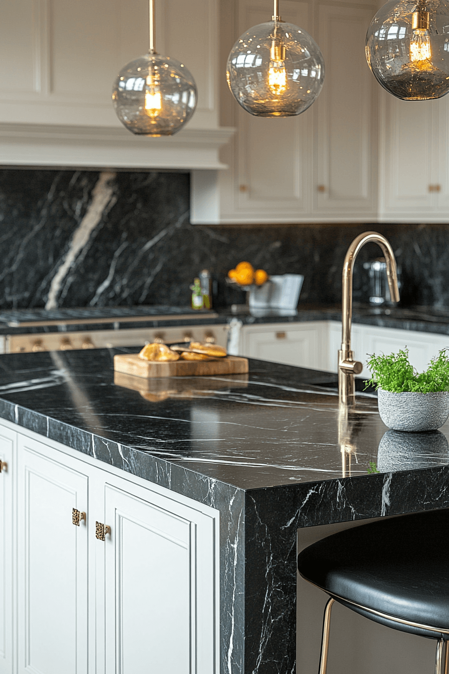 black marble countertops