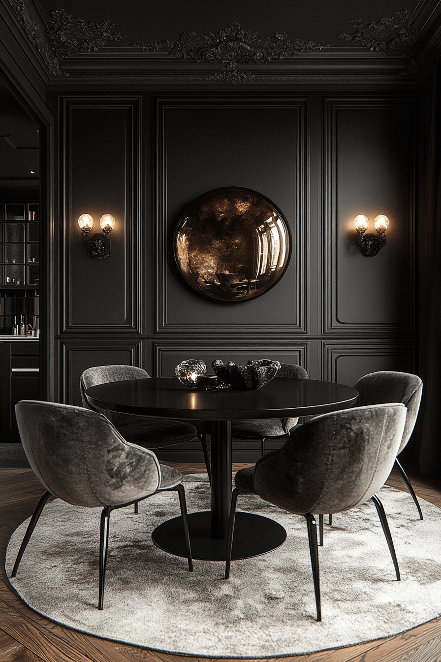 moody dining room