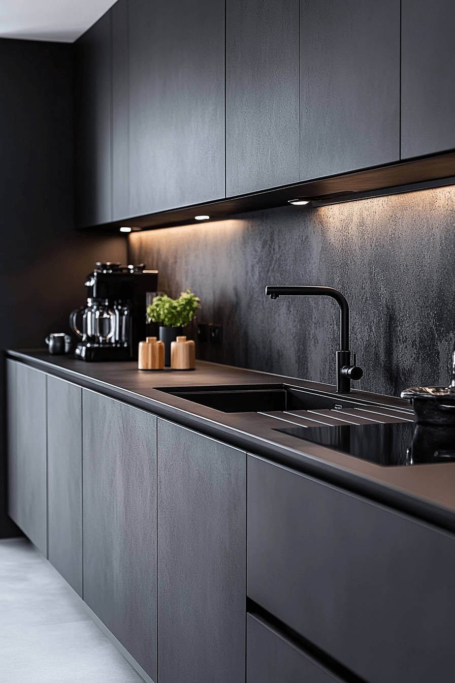 charcoal kitchen cabinets