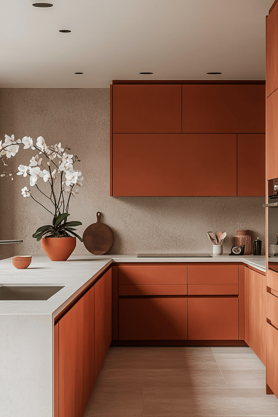 terracotta kitchen cabinets