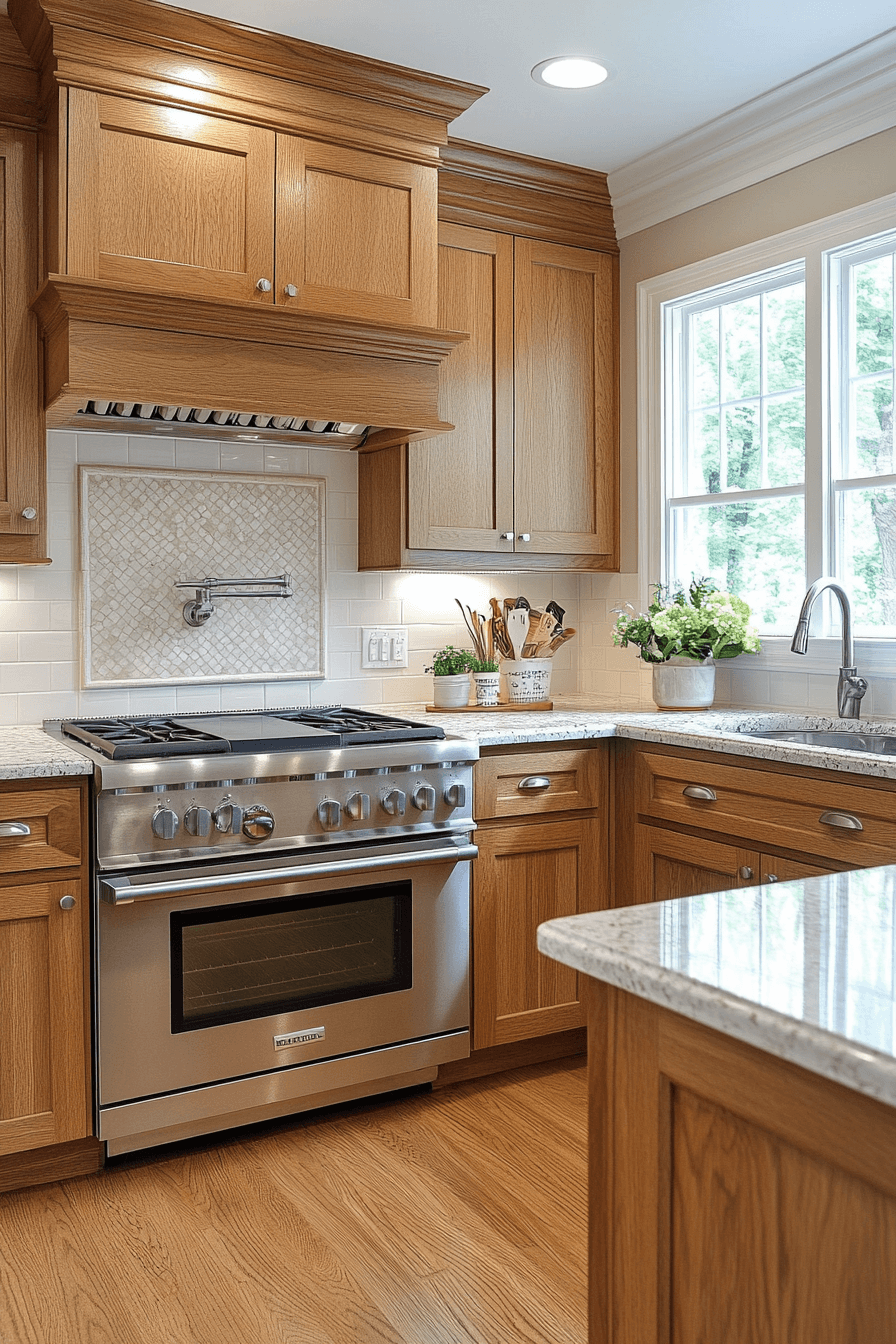 29 Golden Oak Kitchen Cabinets That Add Warmth, Glow, and Lasting Style 9 golden oak kitchen cabinets