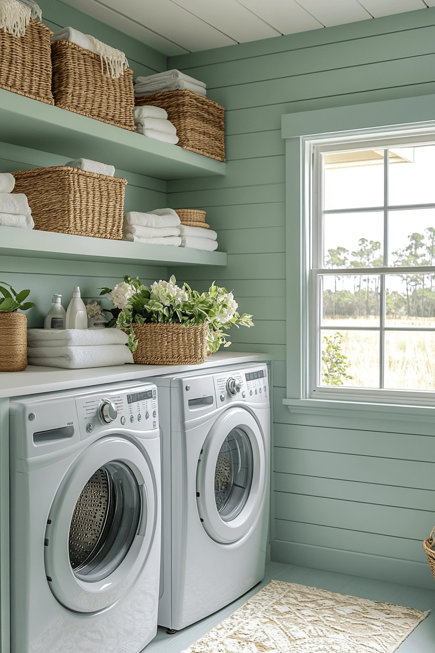 green laundry room