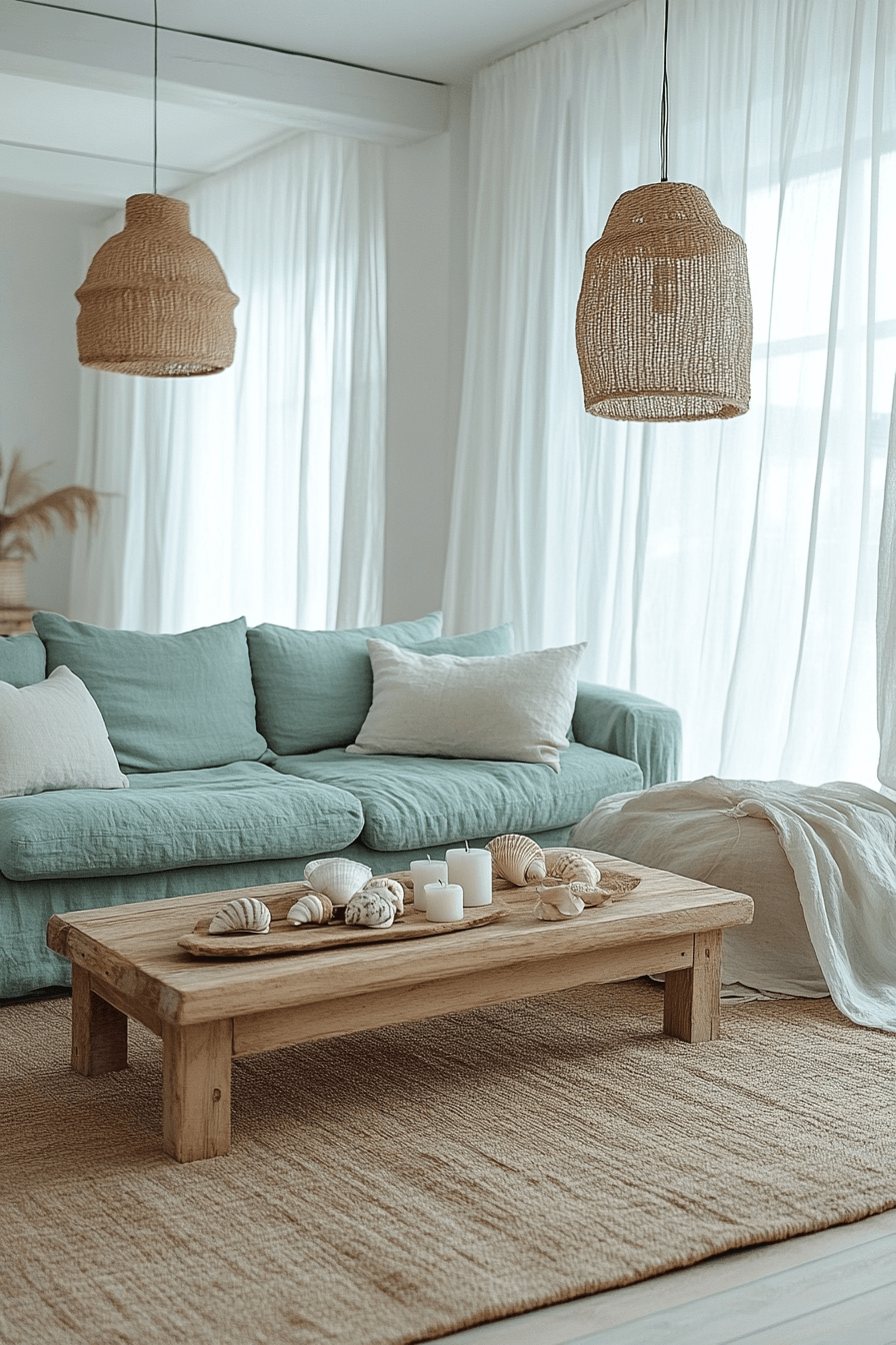 teal couch living room