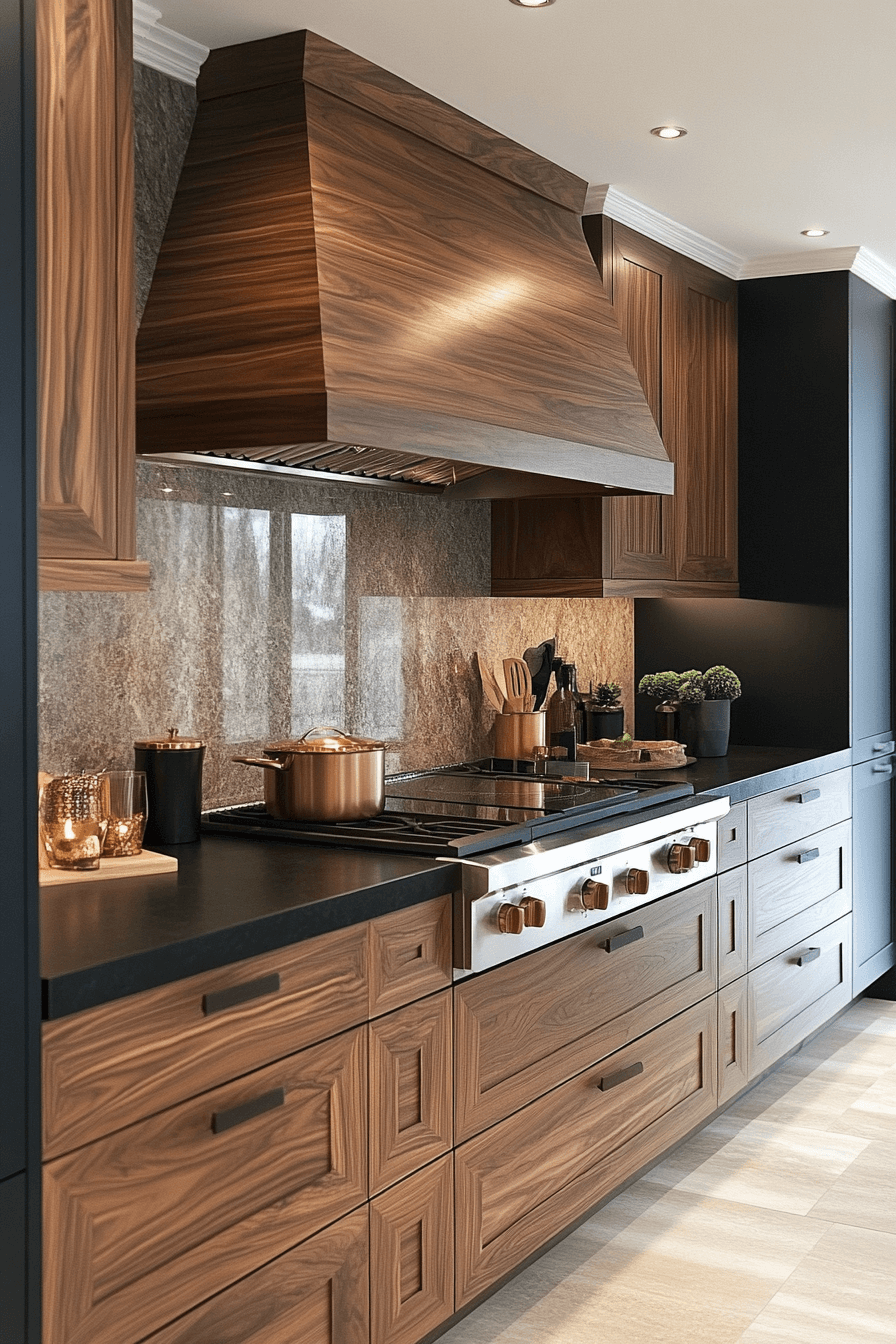 dark walnut kitchen cabinets