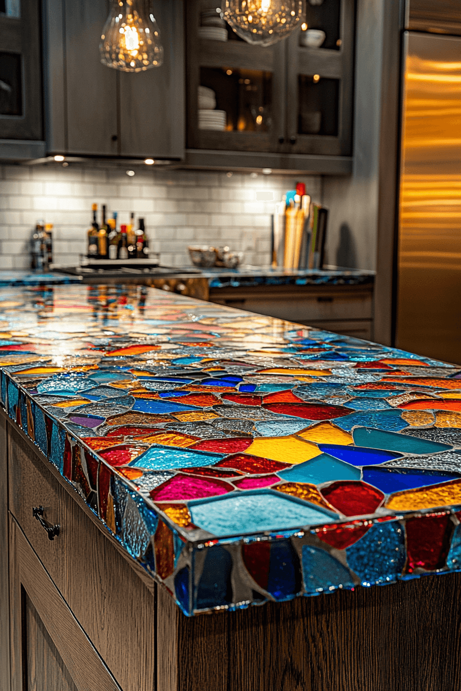 recycled glass countertops