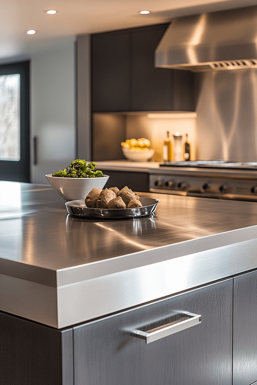 stainless steel kitchen countertops