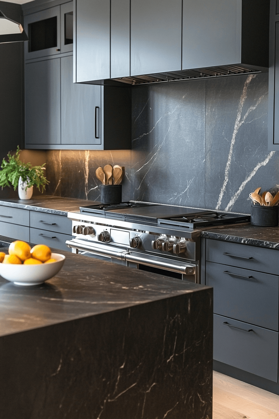 charcoal gray kitchen cabinets