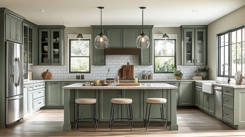clary sage kitchen cabinets