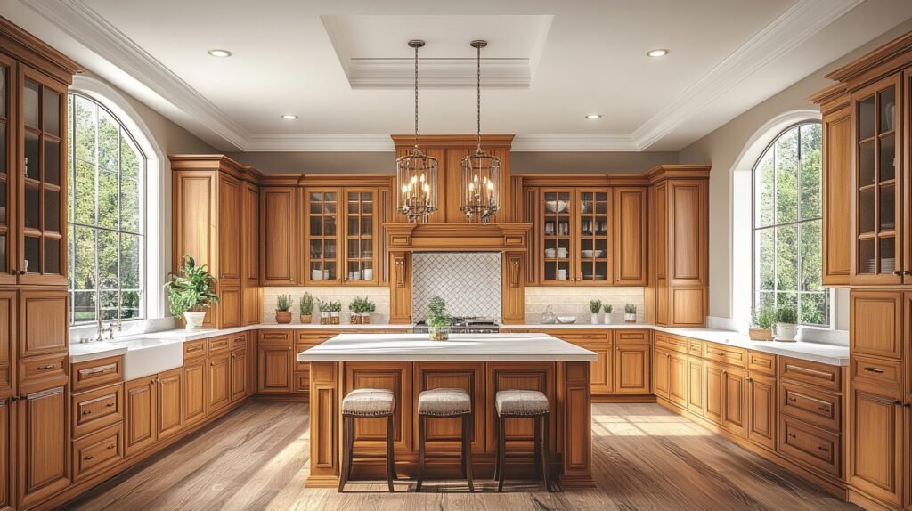 golden oak kitchen cabinets