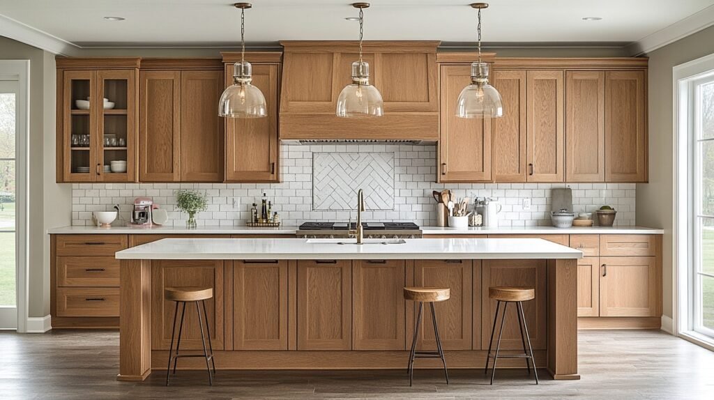 natural oak kitchen cabinets