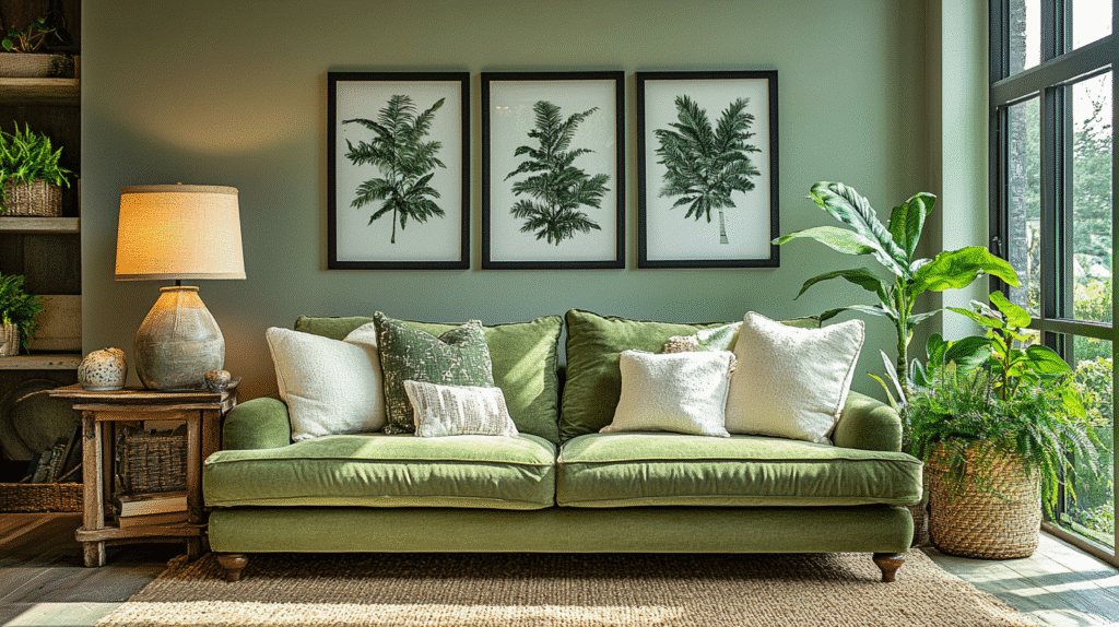 olive green couch living room ideas