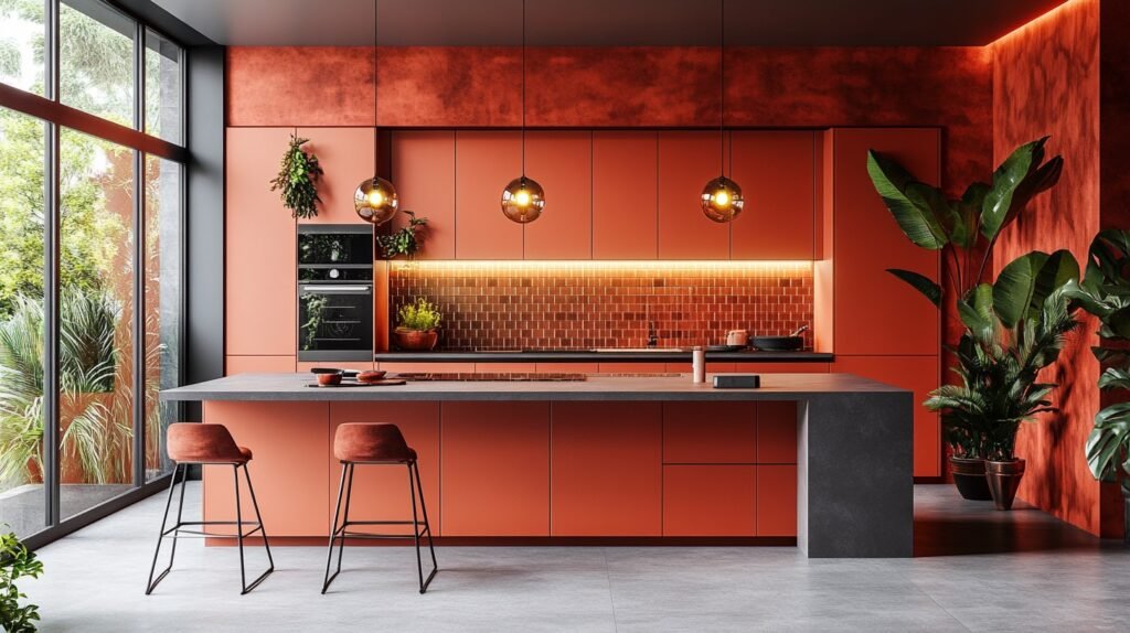 terracotta kitchen cabinets