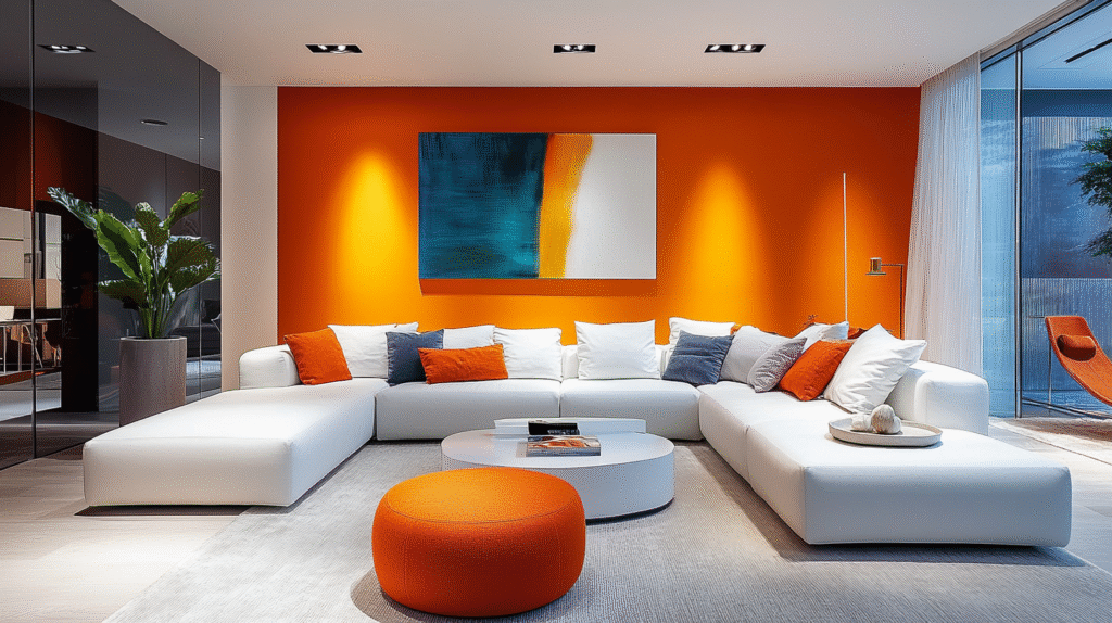 white couch living room