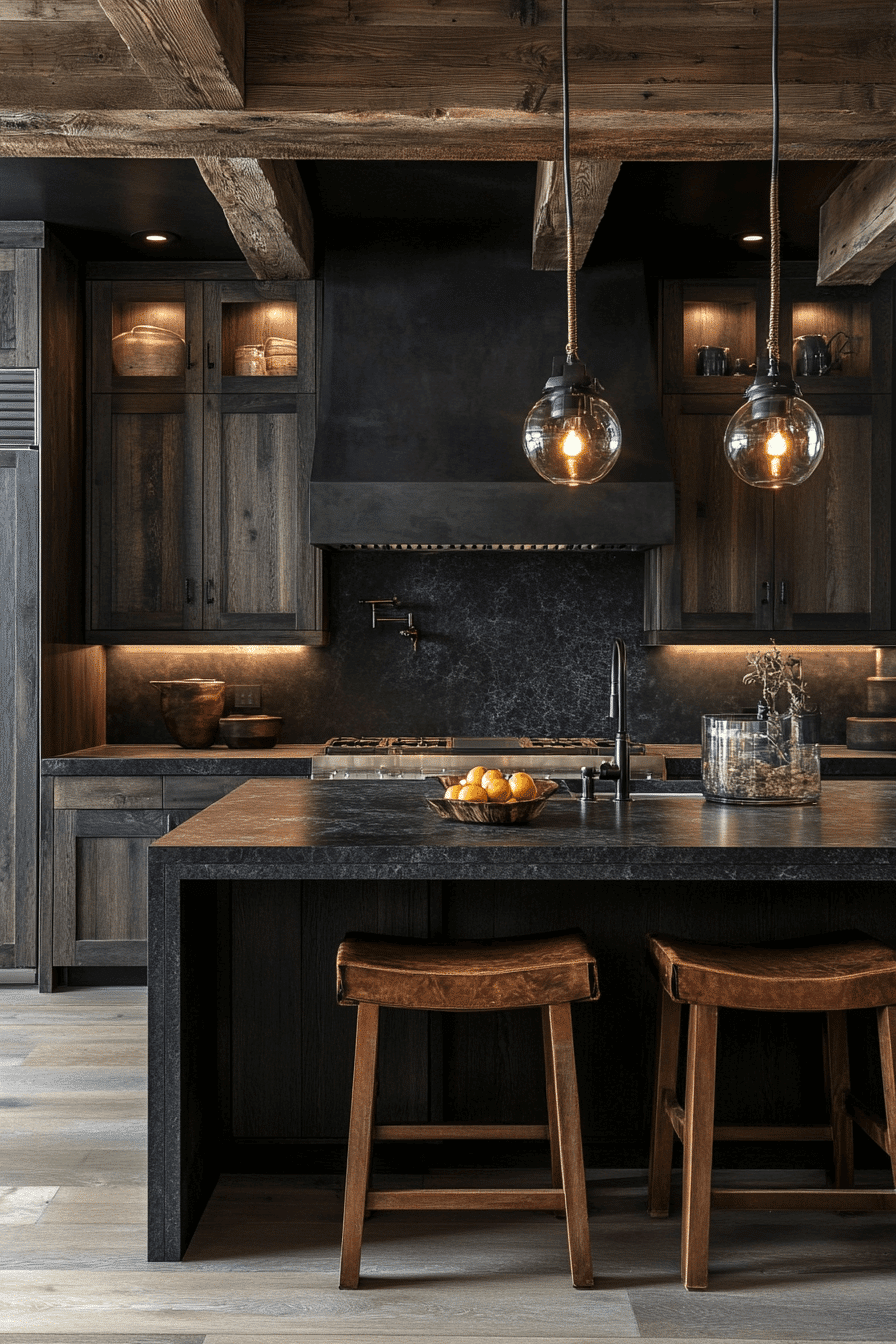 rustic wood kitchen cabinets