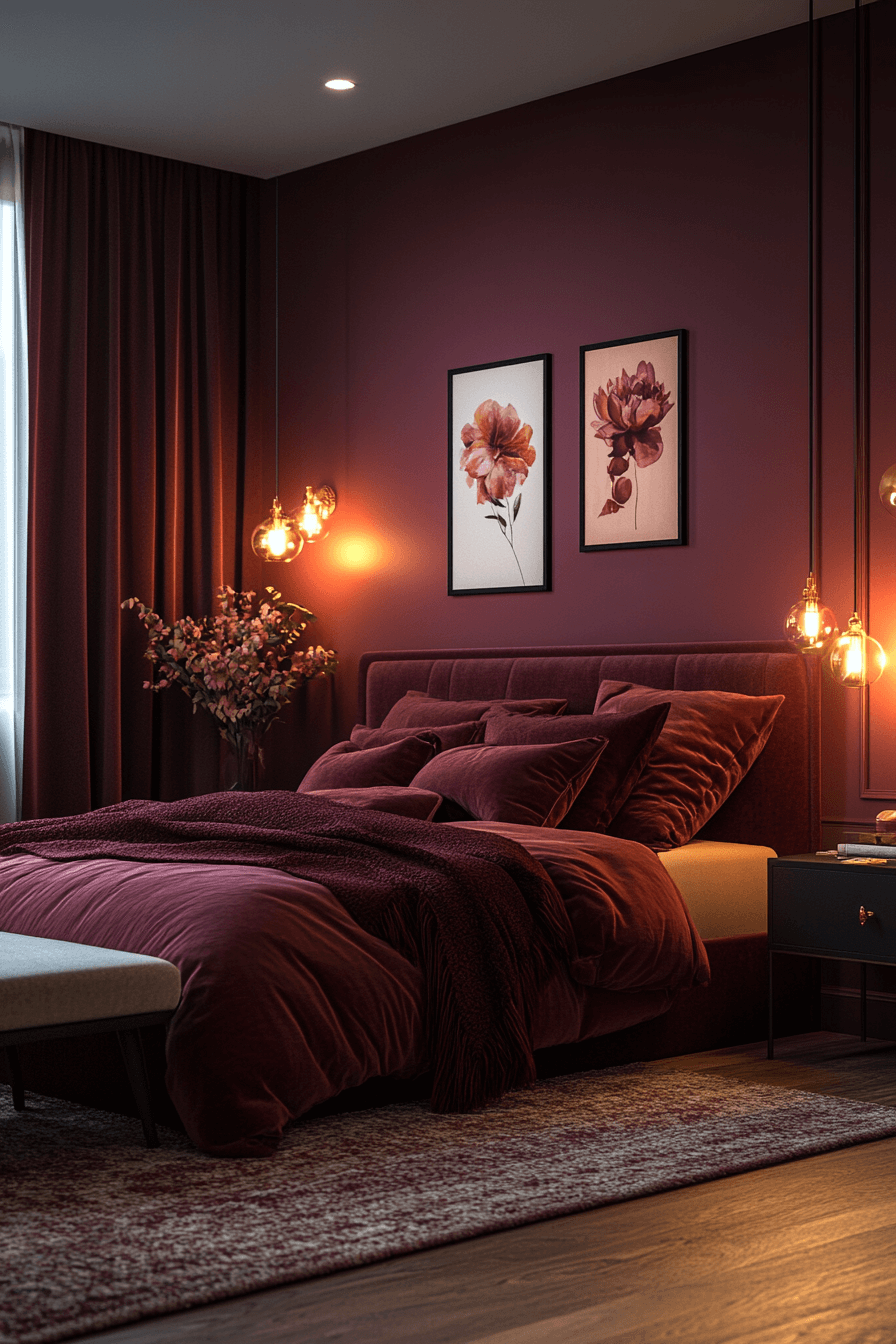 moody feminine bedroom