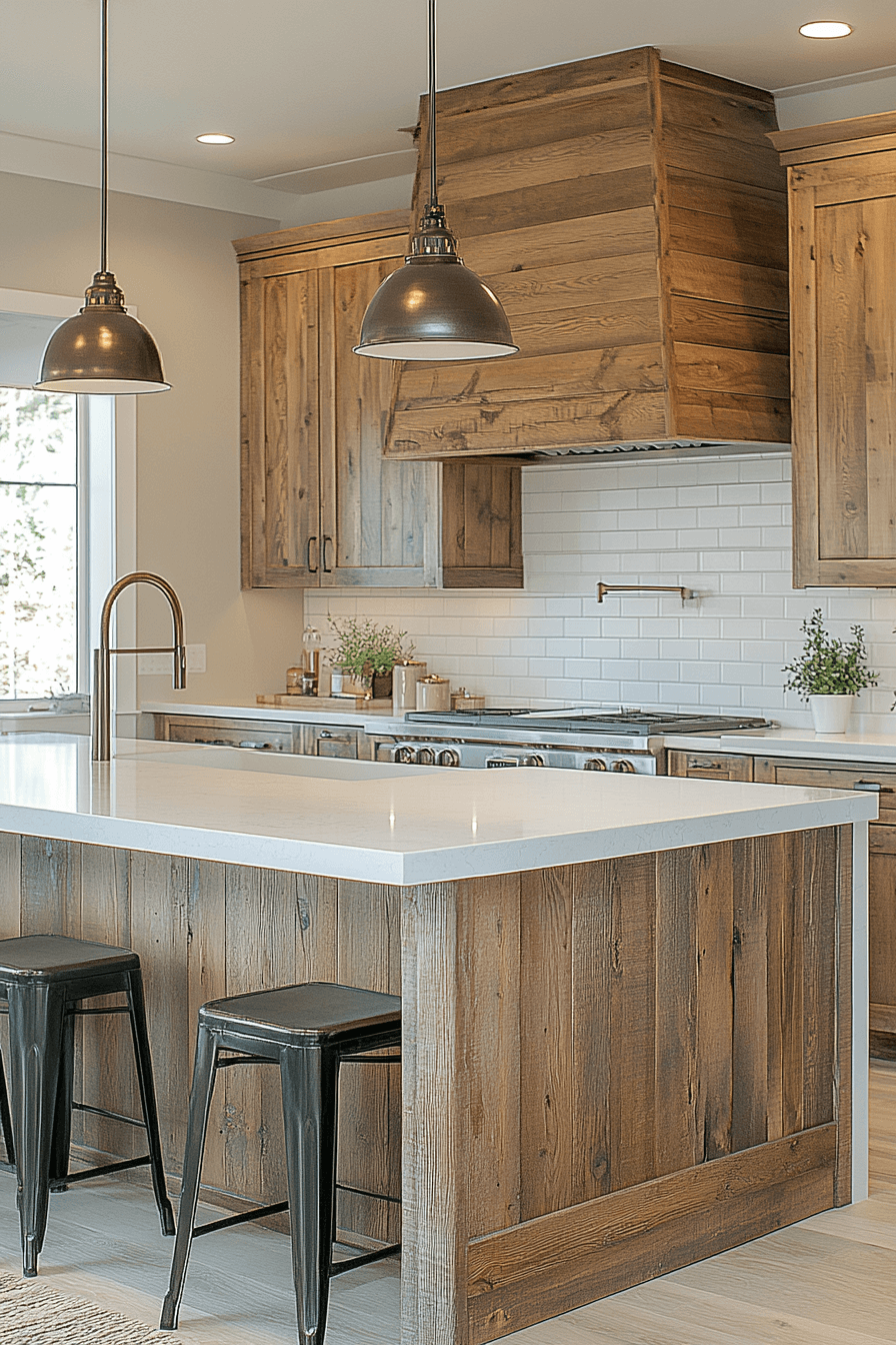 rustic wood kitchen cabinets