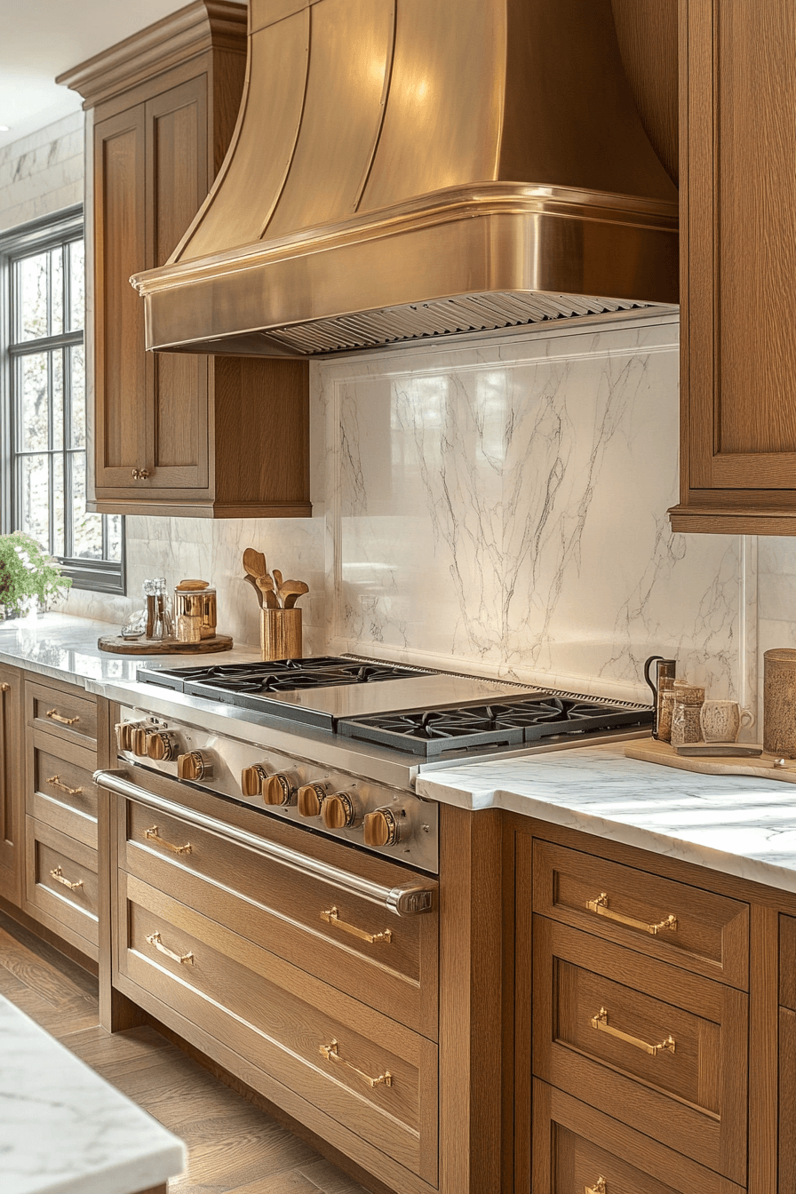 medium wood kitchen cabinets