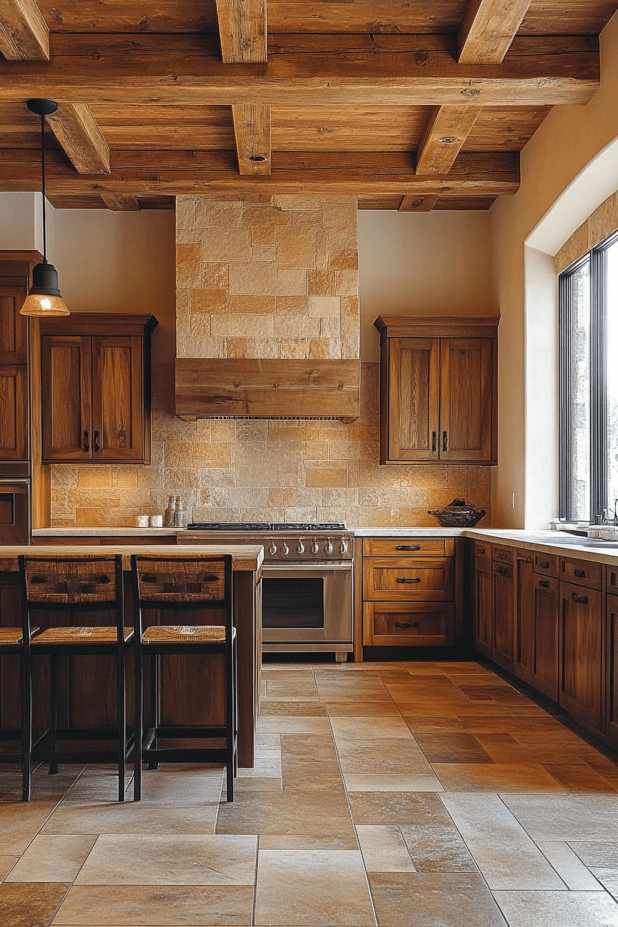 medium wood kitchen cabinets