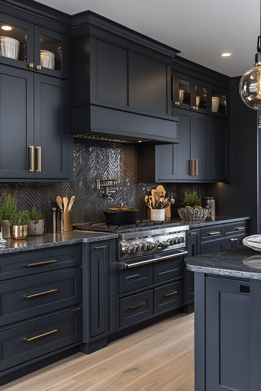 dark gray kitchen cabinets