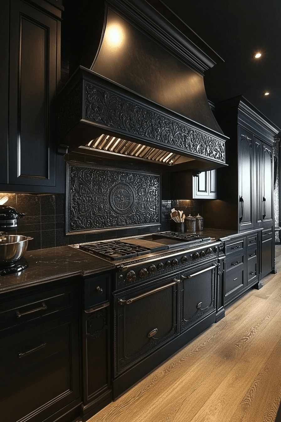 dark gray kitchen cabinets