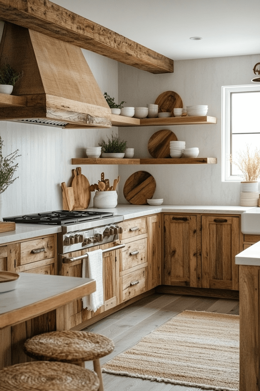 rustic wood kitchen cabinets