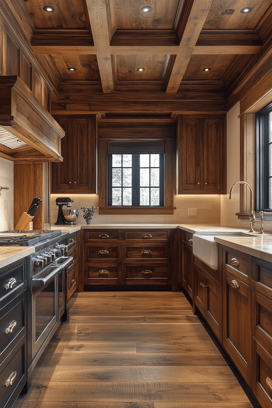 rustic wood kitchen cabinets