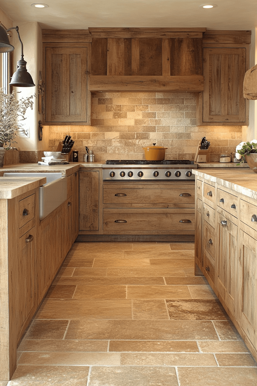 rustic wood kitchen cabinets