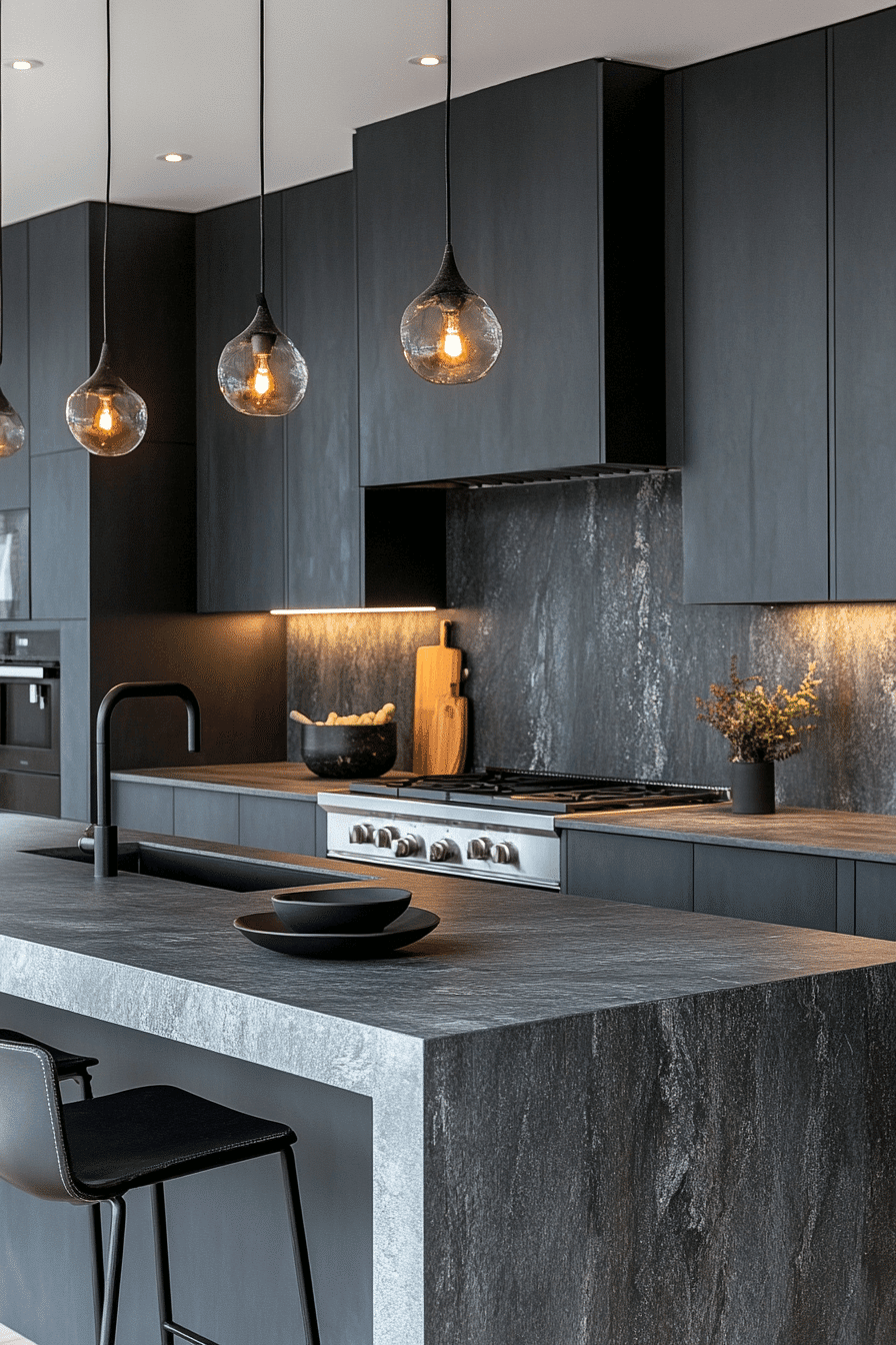 dark gray kitchen cabinets