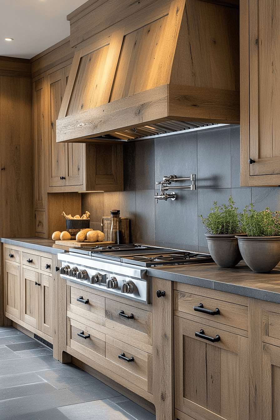rustic wood kitchen cabinets