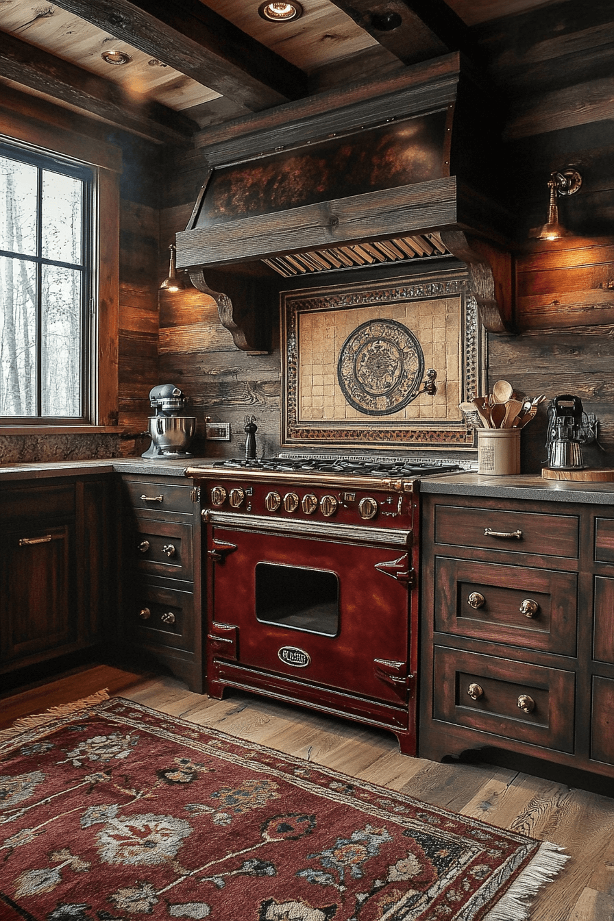 rustic wood kitchen cabinets