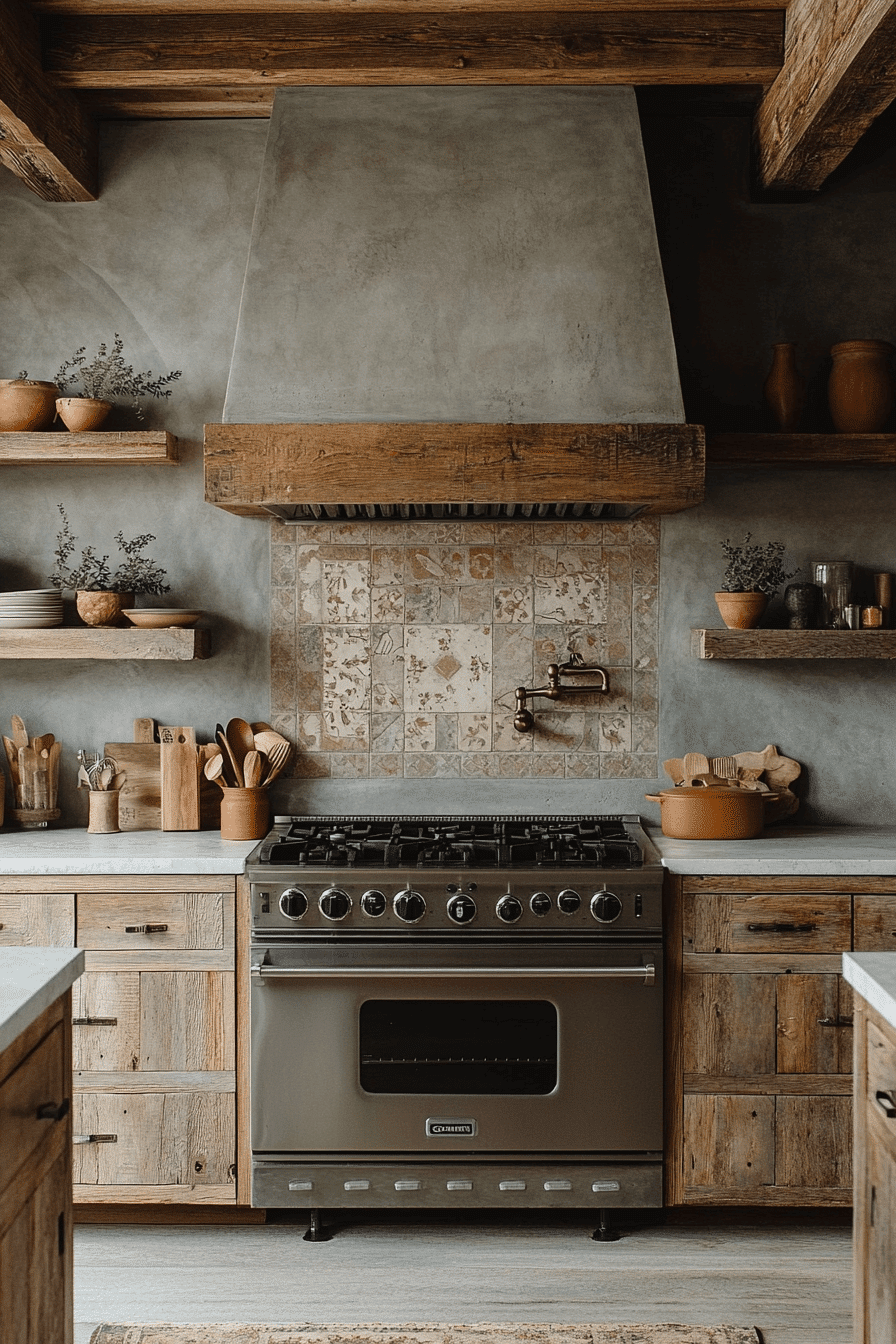 rustic wood kitchen cabinets