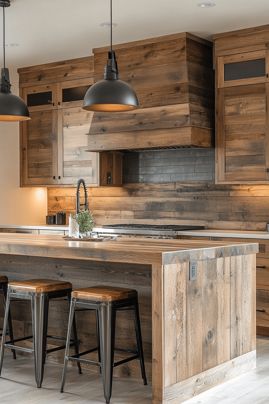 rustic wood kitchen cabinets
