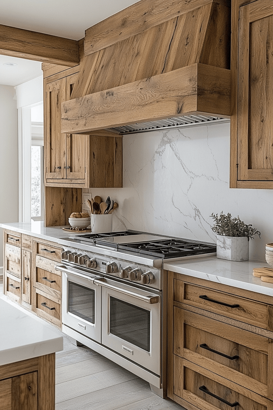 rustic wood kitchen cabinets