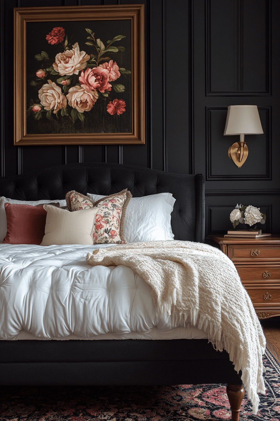 moody feminine bedroom